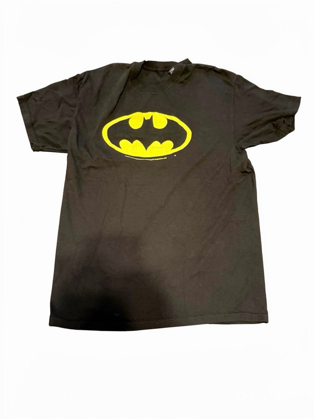 M&O Gold Batman Graphic Tee | Black Yellow Logo T-Shirt Size L